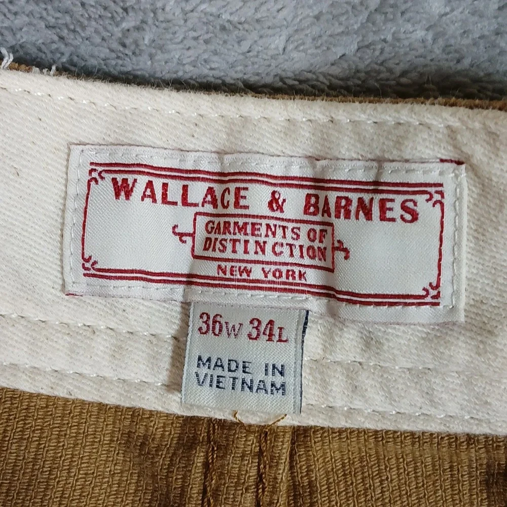 Wallace & Barnes Corduroy Carpenter Pants Mens 36x34 Brown Workwear